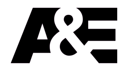 A&E network logo in monochrome.