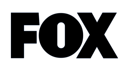FOX network logo in blue on black background